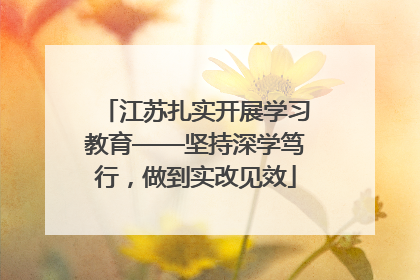 江苏扎实开展学习教育——坚持深学笃行，做到实改见效