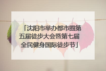 沈阳市举办都市圈第五届徒步大会暨第七届全民健身国际徒步节