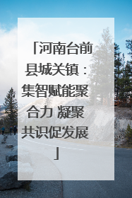 河南台前县城关镇：集智赋能聚合力 凝聚共识促发展