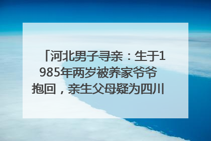 河北男子寻亲：生于1985年两岁被养家爷爷抱回，亲生父母疑为四川仪陇人｜红星寻人
