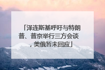 泽连斯基呼吁与特朗普、普京举行三方会谈，美俄暂未回应