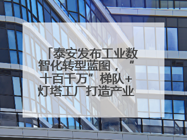 泰安发布工业数智化转型蓝图，“十百千万”梯队+灯塔工厂打造产业新标杆