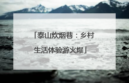 泰山炊烟巷：乡村生活体验游火爆