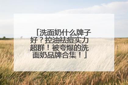 洗面奶什么牌子好？控油祛痘实力超群！被夸爆的洗面奶品牌合集！