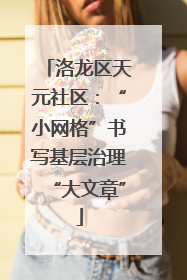 洛龙区天元社区：“小网格”书写基层治理“大文章”