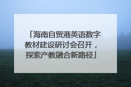 海南自贸港英语数字教材建设研讨会召开，探索产教融合新路径