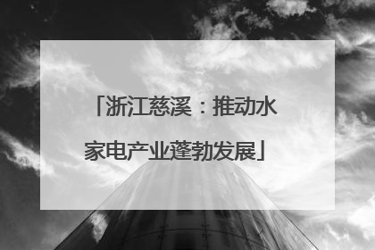 浙江慈溪：推动水家电产业蓬勃发展