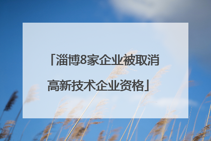 淄博8家企业被取消高新技术企业资格