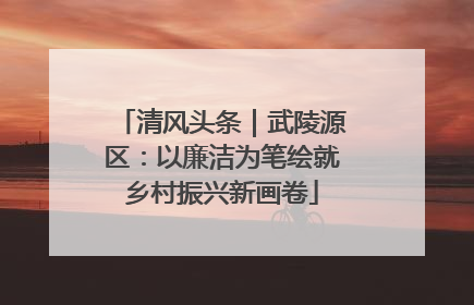 清风头条｜武陵源区：以廉洁为笔绘就乡村振兴新画卷