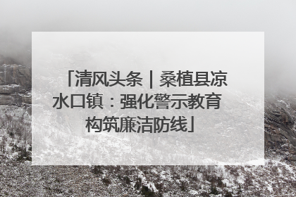 清风头条｜桑植县凉水口镇：强化警示教育 构筑廉洁防线