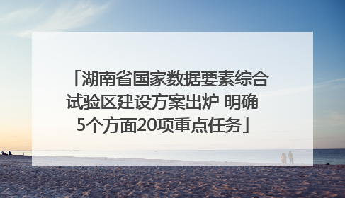 湖南省国家数据要素综合试验区建设方案出炉 明确5个方面20项重点任务