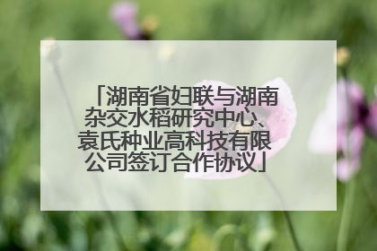 湖南省妇联与湖南杂交水稻研究中心、袁氏种业高科技有限公司签订合作协议