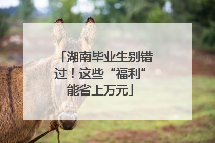 湖南毕业生别错过！这些“福利”能省上万元