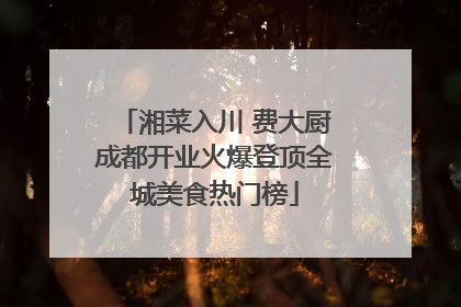 湘菜入川 费大厨成都开业火爆登顶全城美食热门榜