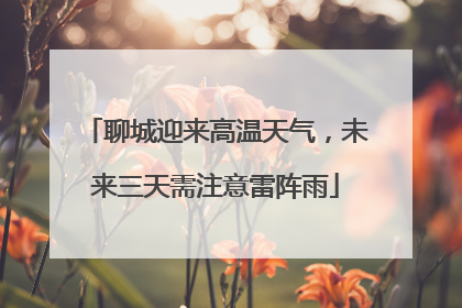 聊城迎来高温天气，未来三天需注意雷阵雨