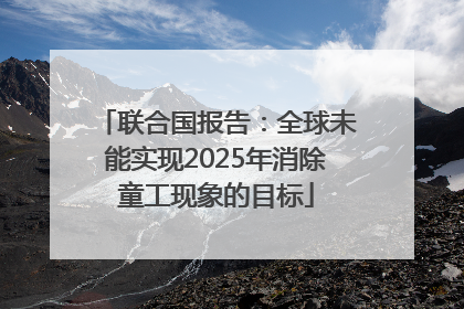 联合国报告：全球未能实现2025年消除童工现象的目标