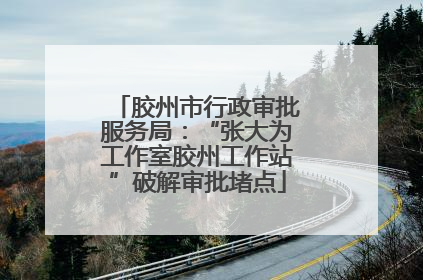 胶州市行政审批服务局：“张大为工作室胶州工作站”破解审批堵点
