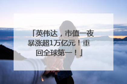 英伟达，市值一夜暴涨超1万亿元！重回全球第一！