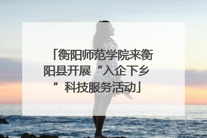 衡阳师范学院来衡阳县开展“入企下乡”科技服务活动
