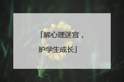 解心理迷宫，护学生成长