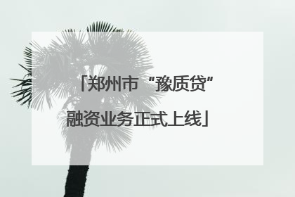 郑州市“豫质贷”融资业务正式上线