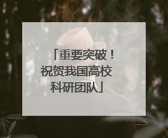 重要突破！祝贺我国高校科研团队