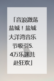 音浪激荡盐城！盐城大洋湾音乐节吸引5.4万乐迷共赴狂欢