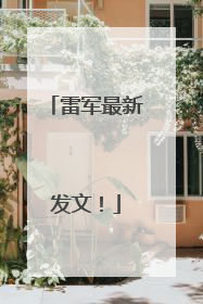雷军最新发文！