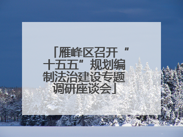 雁峰区召开“十五五”规划编制法治建设专题调研座谈会