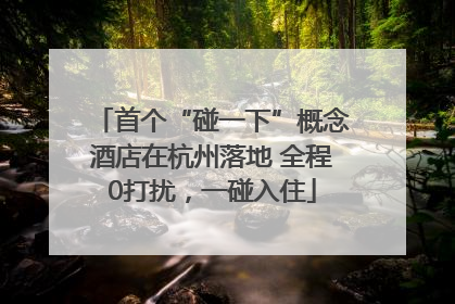 首个“碰一下”概念酒店在杭州落地 全程0打扰，一碰入住