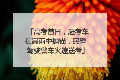 高考首日，赶考车在暴雨中抛锚，民警驾驶警车火速送考