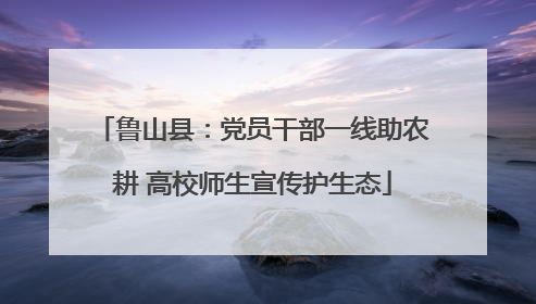 鲁山县：党员干部一线助农耕 高校师生宣传护生态