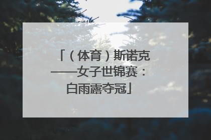 （体育）斯诺克——女子世锦赛：白雨露夺冠