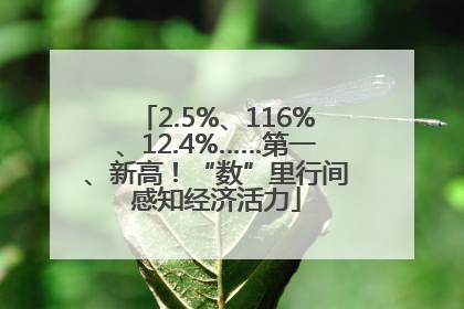 2.5%、116%、12.4%……第一、新高！“数”里行间感知经济活力