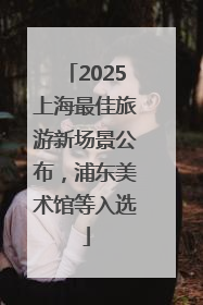 2025上海最佳旅游新场景公布，浦东美术馆等入选