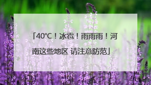 40℃！冰雹！雨雨雨！河南这些地区 请注意防范