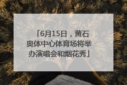 6月15日，黄石奥体中心体育场将举办演唱会和烟花秀